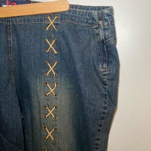 Mwuah brand lace up jeans